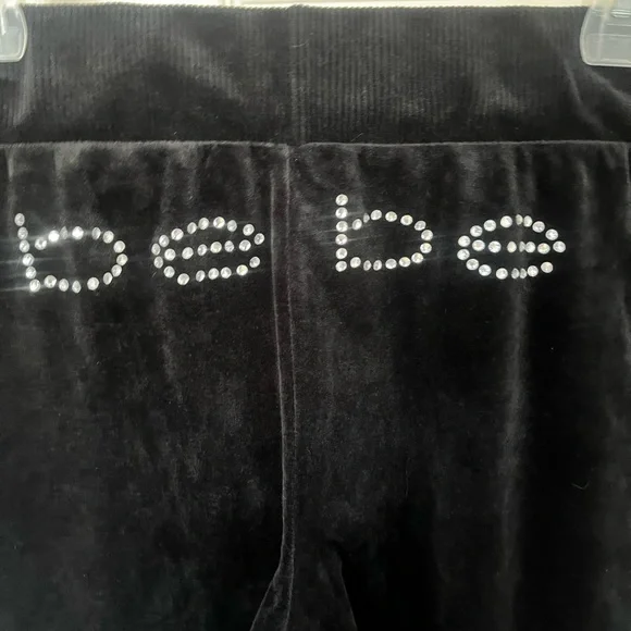 Classic Bebe Black Velour Tracksuit with Rhinestones - Picture 8 of 8